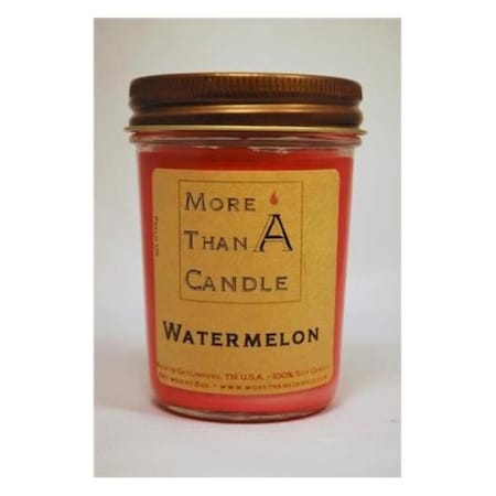 More Than A Candle WTM8J 8 Oz Jelly Jar Soy Candle; Watermelon